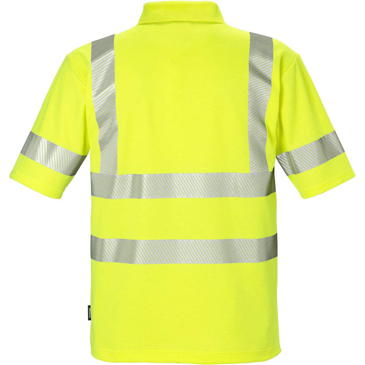 Fristads Hi-Vis UV Protective Polo Shirt Class 2 - 7406 GPHV Hi-Vis Yellow Back1#colour_hi-vis-yellow