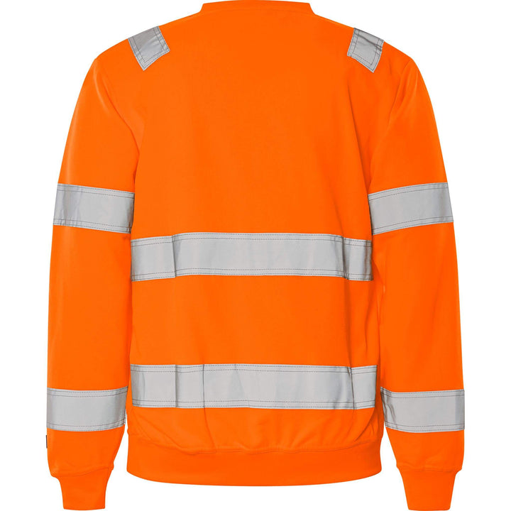 Fristads Hi-Vis UV Protective Sweatshirt Class 3 - 7446 SHV Hi-Vis Orange Back1#colour_hi-vis-orange