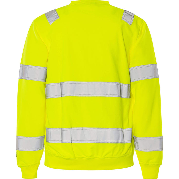 Fristads Hi-Vis UV Protective Sweatshirt Class 3 - 7446 SHV Hi-Vis Yellow Back1#colour_hi-vis-yellow