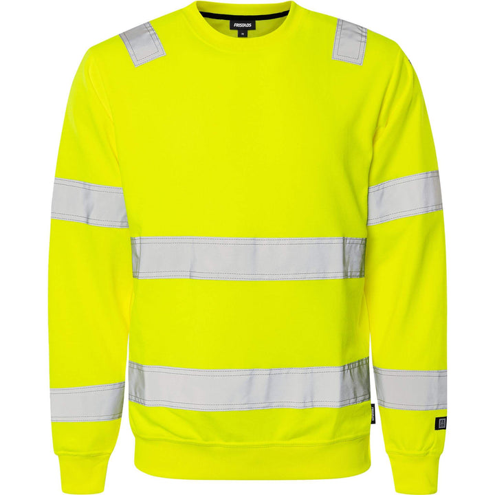 Fristads Hi-Vis UV Protective Sweatshirt Class 3 - 7446 SHV Hi-Vis Yellow Front1#colour_hi-vis-yellow