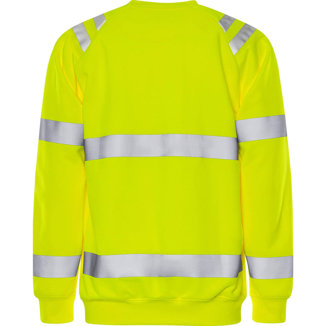 Fristads Hi-Vis UV Protective Sweatshirt Class 3 - 7862 GPSW Hi-Vis Yellow Back1#colour_hi-vis-yellow