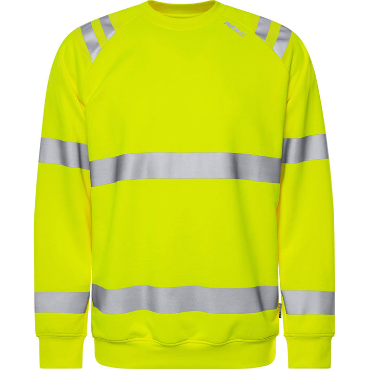 Fristads Hi-Vis UV Protective Sweatshirt Class 3 - 7862 GPSW Hi-Vis Yellow Front1#colour_hi-vis-yellow