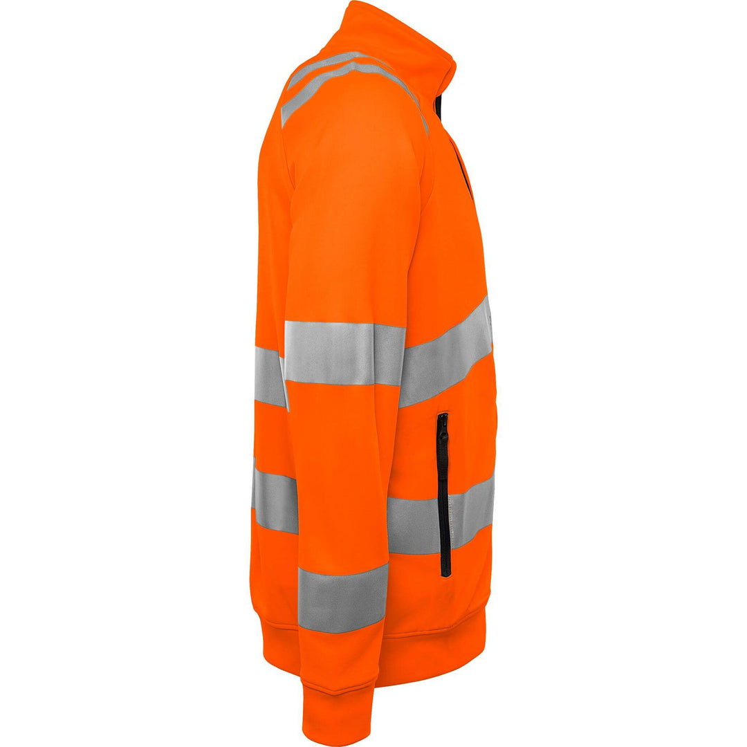 Fristads Hi-Vis UV-Protective Sweatshirt Jacket Class 3 - 7863 GPSW Hi-Vis Orange Back3#colour_hi-vis-orange
