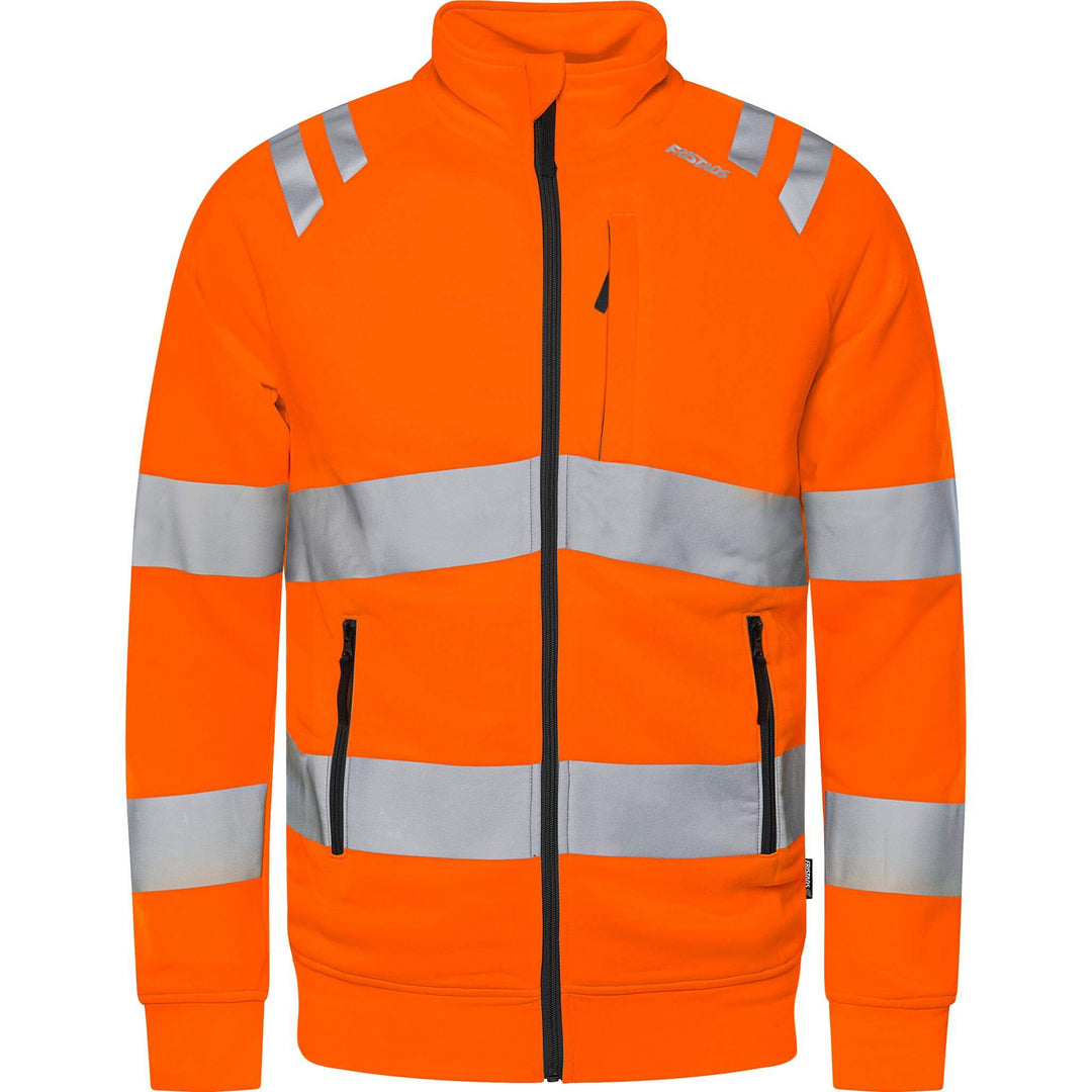 Fristads Hi-Vis UV-Protective Sweatshirt Jacket Class 3 - 7863 GPSW Hi-Vis Orange Front1#colour_hi-vis-orange