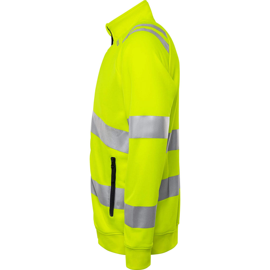 Fristads Hi-Vis UV-Protective Sweatshirt Jacket Class 3 - 7863 GPSW Hi-Vis Yellow Back2#colour_hi-vis-yellow