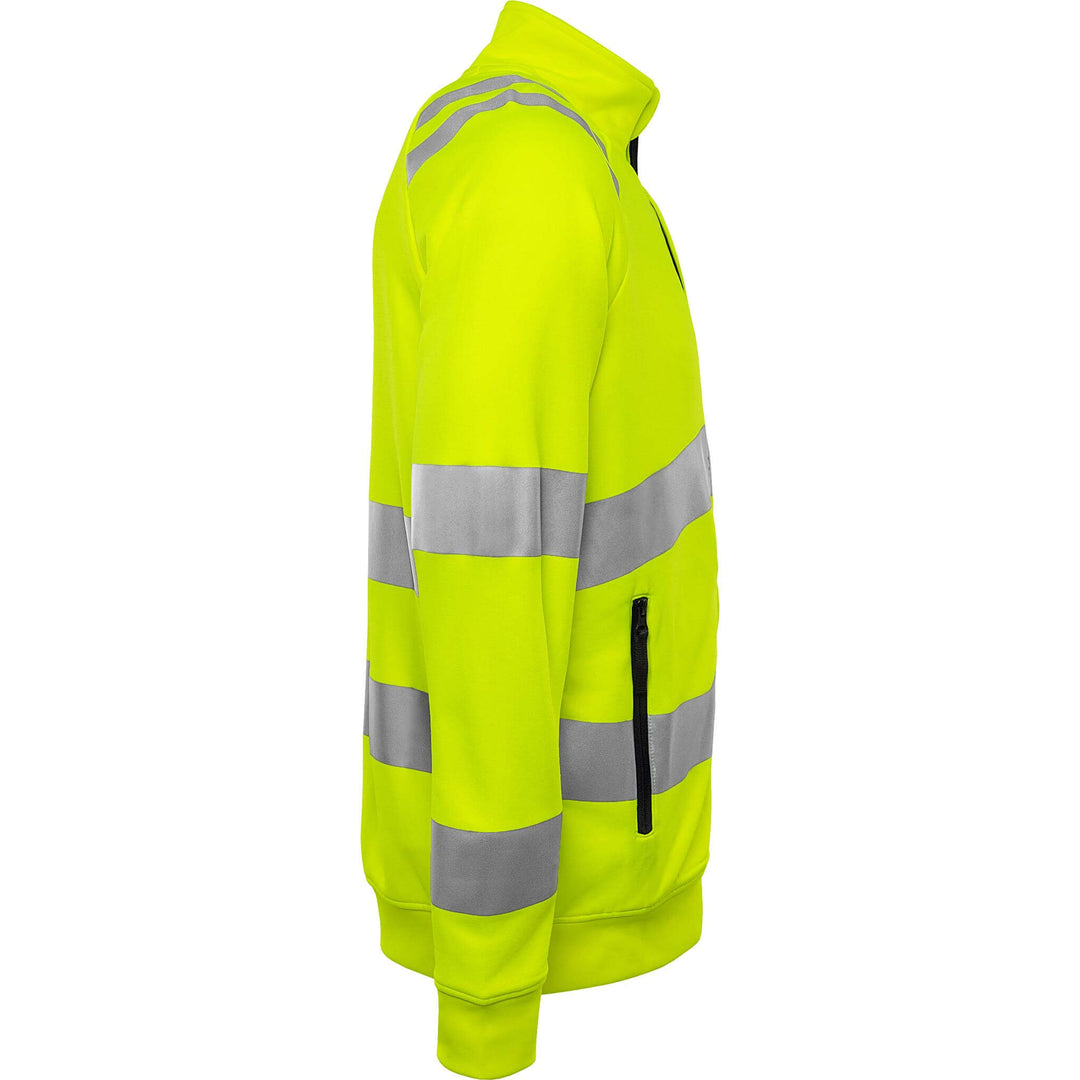 Fristads Hi-Vis UV-Protective Sweatshirt Jacket Class 3 - 7863 GPSW Hi-Vis Yellow Back3#colour_hi-vis-yellow