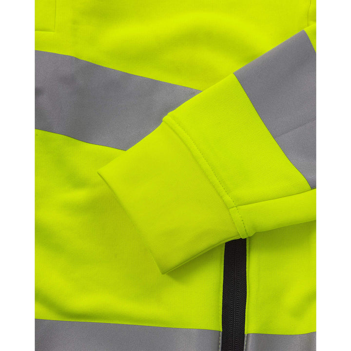 Fristads Hi-Vis UV-Protective Sweatshirt Jacket Class 3 - 7863 GPSW Hi-Vis Yellow Detail2#colour_hi-vis-yellow