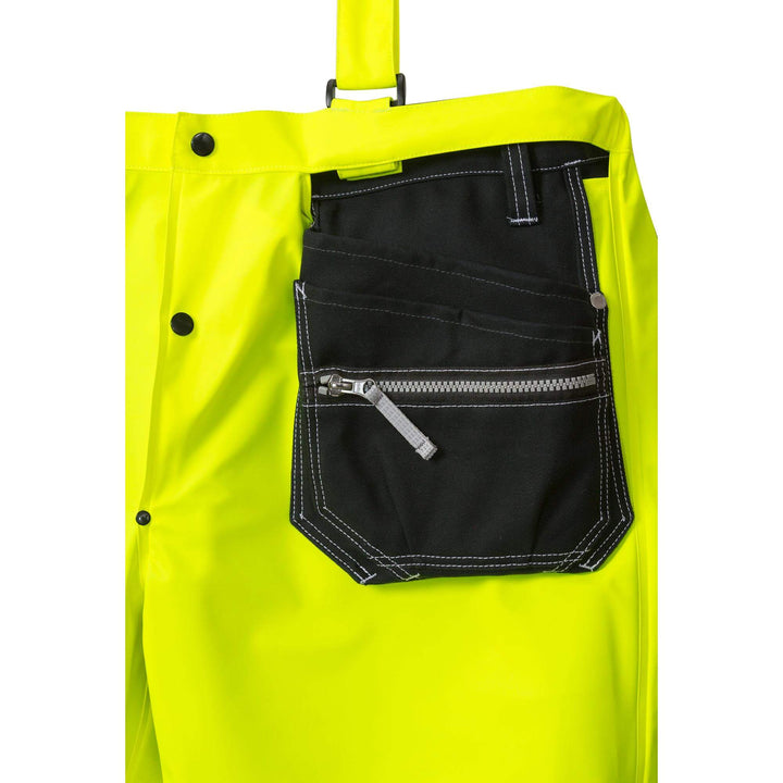 Fristads Hi-Vis Waterproof Breathable Elasticated Waist Rain Trousers Class 2 - 2625 RS Hi-Vis Yellow/Navy Detail2#colour_hi-vis-yellow-navy