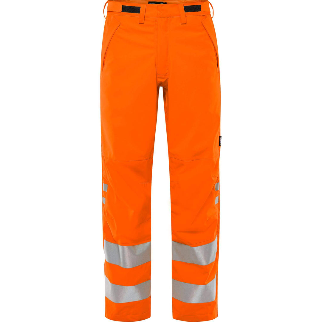 Fristads Hi-Vis Waterproof Breathable Shell Trousers Class 2 - 2680 GLPS Hi-Vis Orange Front1#colour_hi-vis-orange
