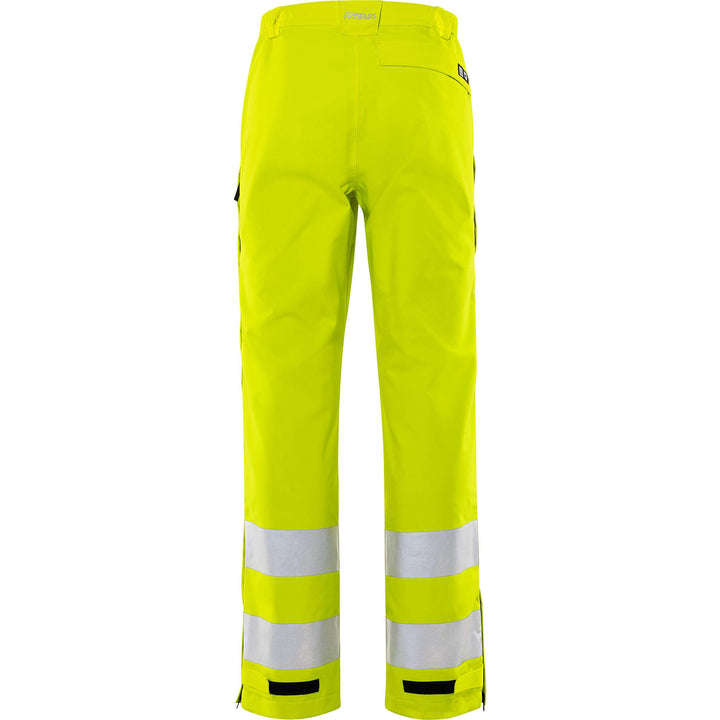 Fristads Hi-Vis Waterproof Breathable Shell Trousers Class 2 - 2680 GLPS Hi-Vis Yellow Back1#colour_hi-vis-yellow
