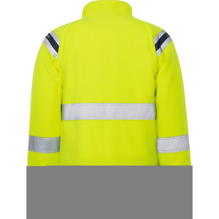 Fristads Hi-Vis Windproof Fleece Jacket Class 3 - 4041 FE Hi-Vis Yellow/Navy Back1#colour_hi-vis-yellow-navy