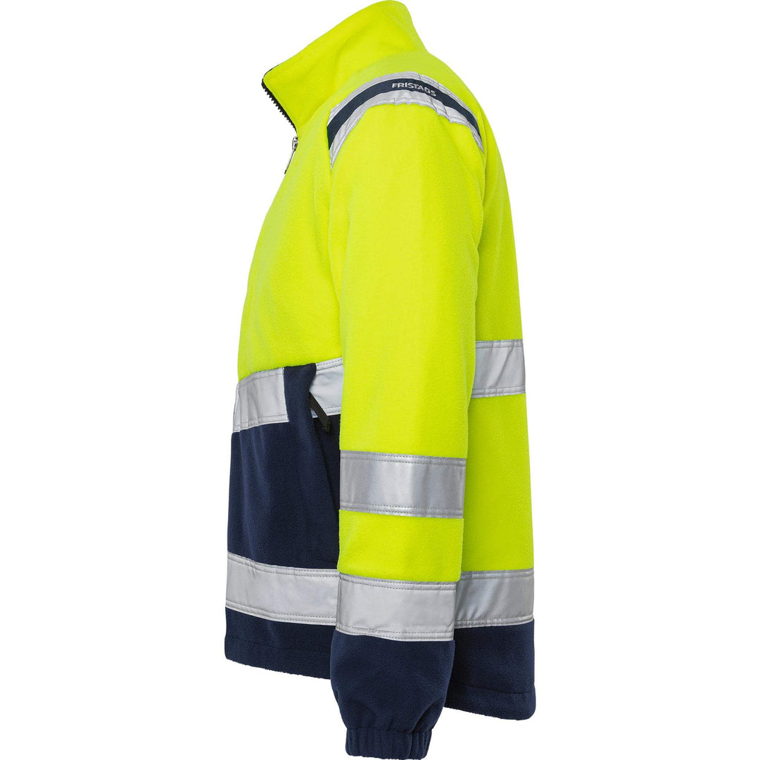 Fristads Hi-Vis Windproof Fleece Jacket Class 3 - 4041 FE Hi-Vis Yellow/Navy Back2#colour_hi-vis-yellow-navy