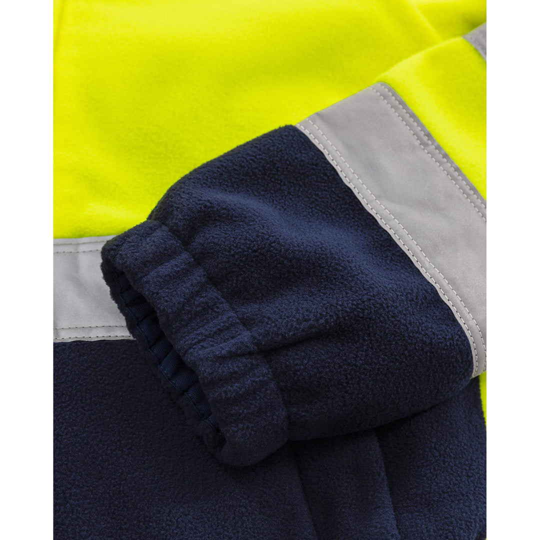 Fristads Hi-Vis Windproof Fleece Jacket Class 3 - 4041 FE Hi-Vis Yellow/Navy Detail1#colour_hi-vis-yellow-navy