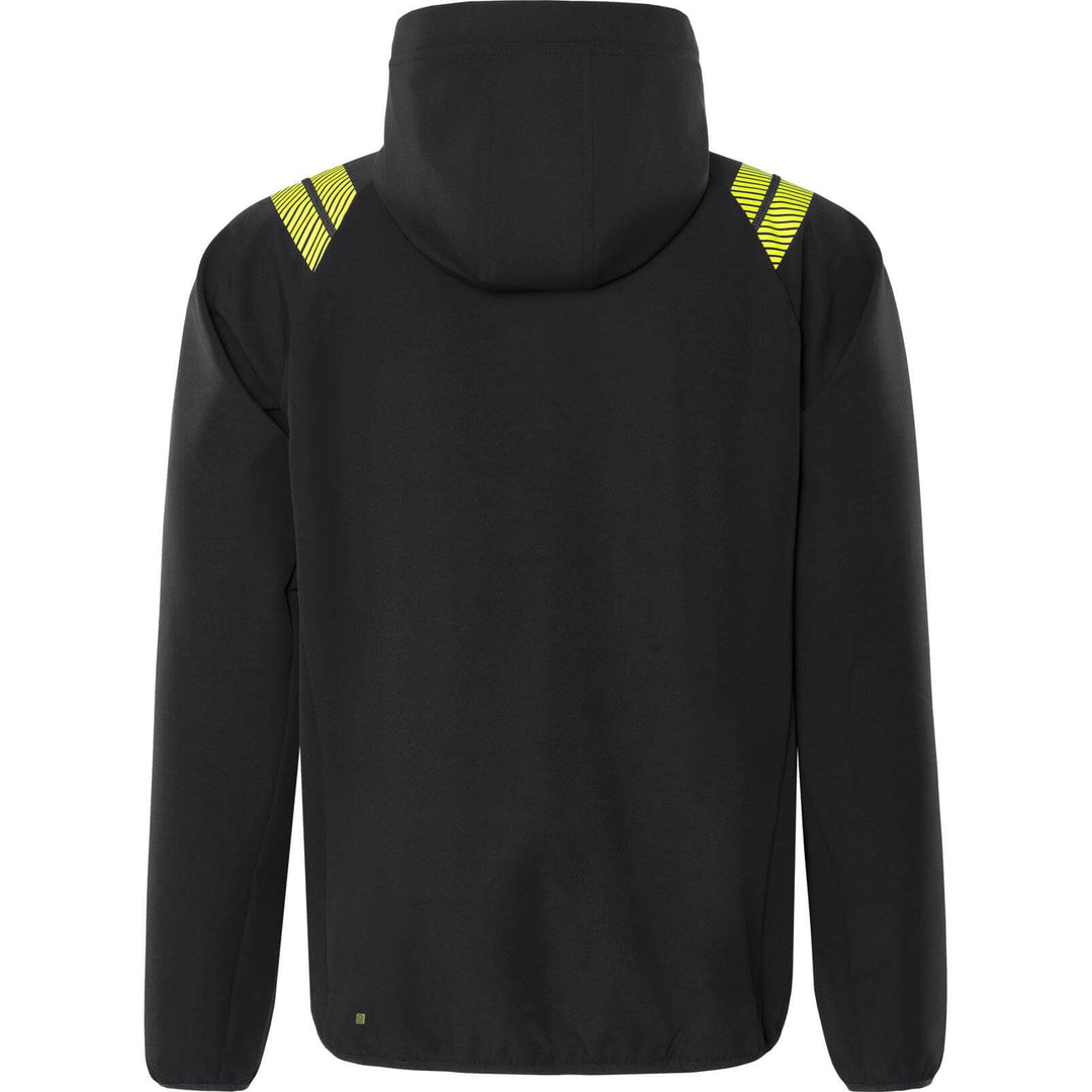 Fristads Hooded Windproof Softshell Jacket - 7461 GBON Black Back1#colour_black