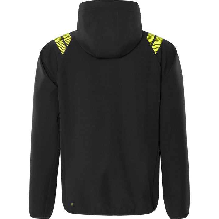 Fristads Hooded Windproof Softshell Jacket - 7461 GBON Black Back1#colour_black