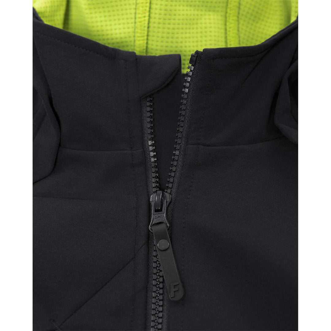 Fristads Hooded Windproof Softshell Jacket - 7461 GBON Black Detail1#colour_black