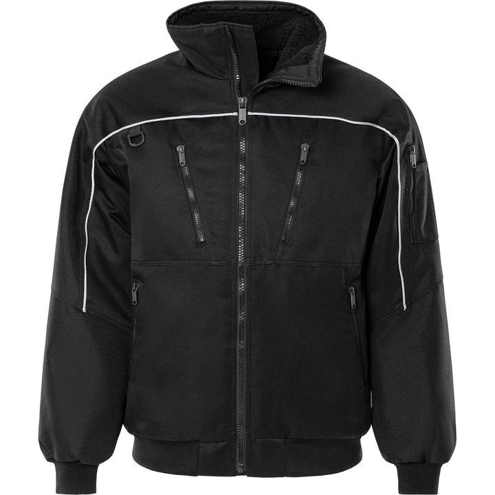Fristads Insulated Winter Pilot Jacket - 464 PP Black Front1#colour_black