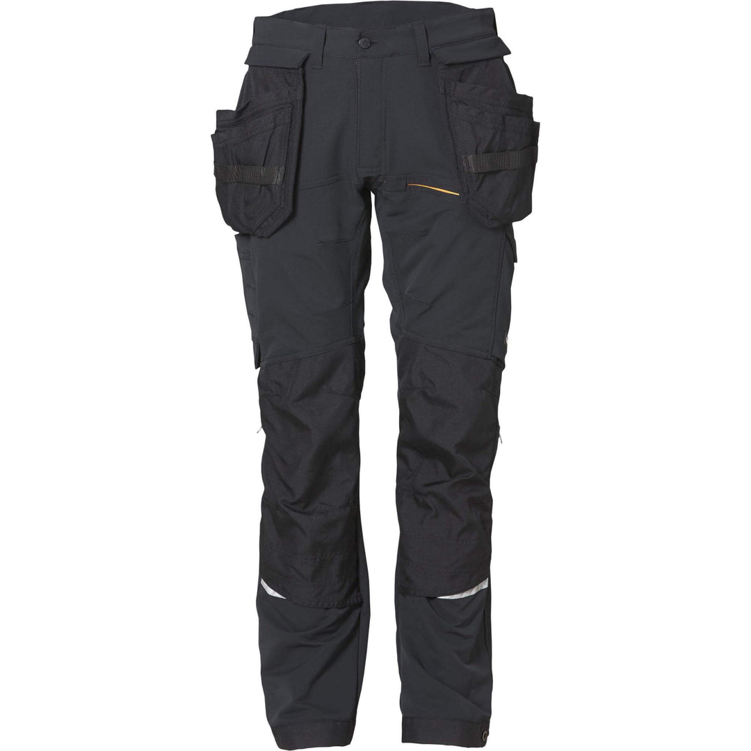 Fristads Kansas Evolve Craftsmen 4-Way-Stretch Detachable Holster Pocket Trousers Black Front1#colour_black