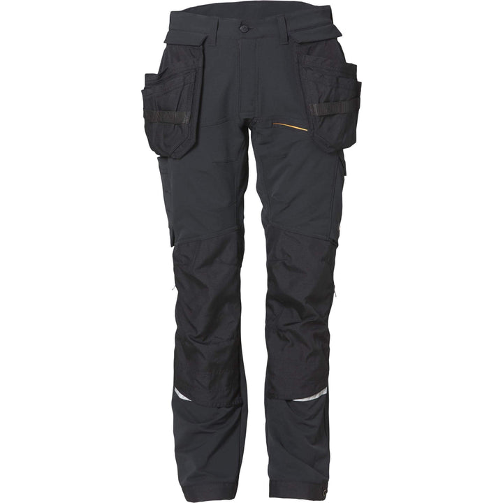 Fristads Kansas Evolve Craftsmen 4-Way-Stretch Detachable Holster Pocket Trousers Black Front1#colour_black