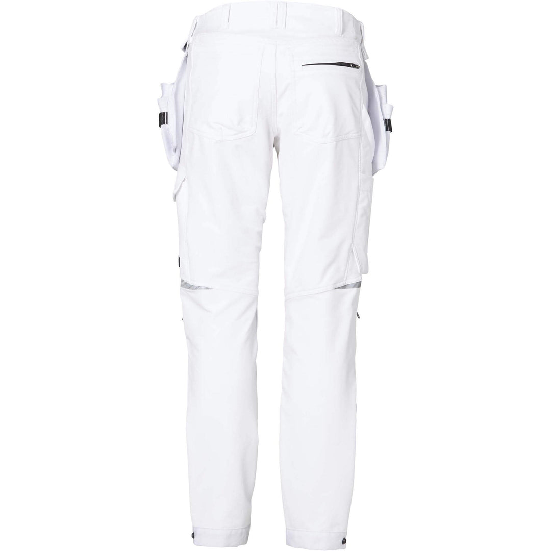 Fristads Kansas Evolve Craftsmen 4-Way-Stretch Detachable Holster Pocket Trousers White Back1#colour_white