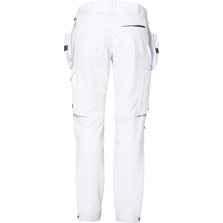 Fristads Kansas Evolve Craftsmen 4-Way-Stretch Detachable Holster Pocket Trousers White Back1#colour_white