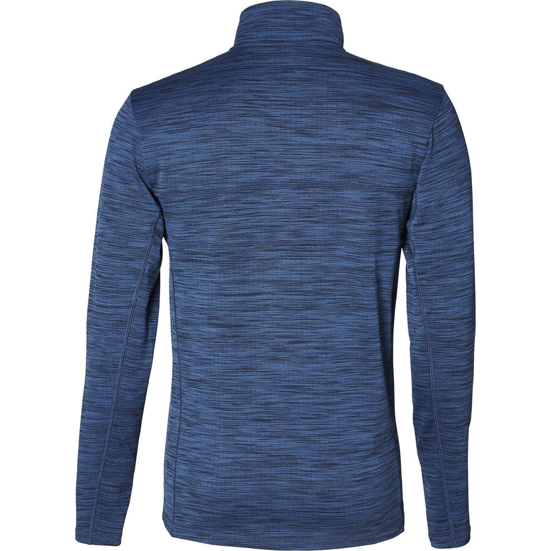 Fristads Kansas Evolve Moisture-Wicking Fast-Dry Long Sleeve T-Shirt Steel Blue/Dark Navy Back1#colour_steel-blue-dark-navy