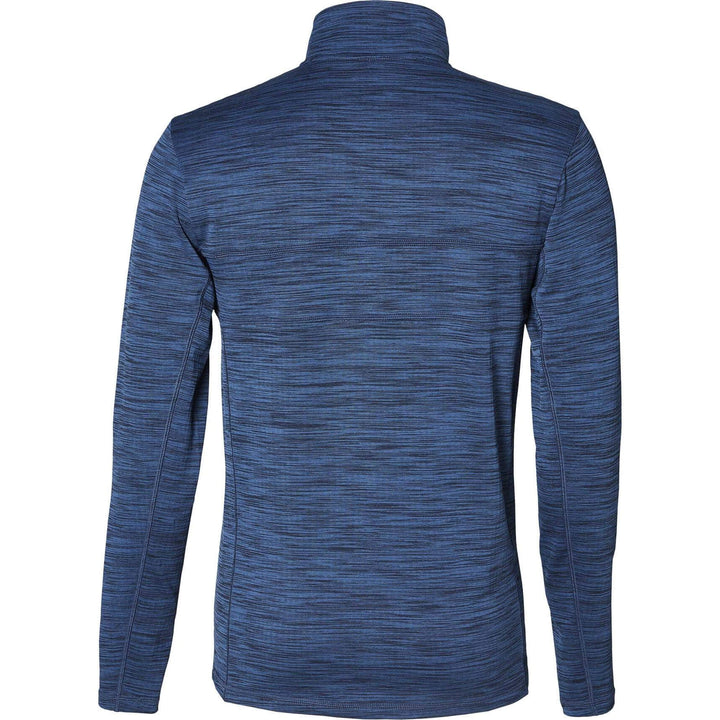 Fristads Kansas Evolve Moisture-Wicking Fast-Dry Long Sleeve T-Shirt Steel Blue/Dark Navy Back1#colour_steel-blue-dark-navy