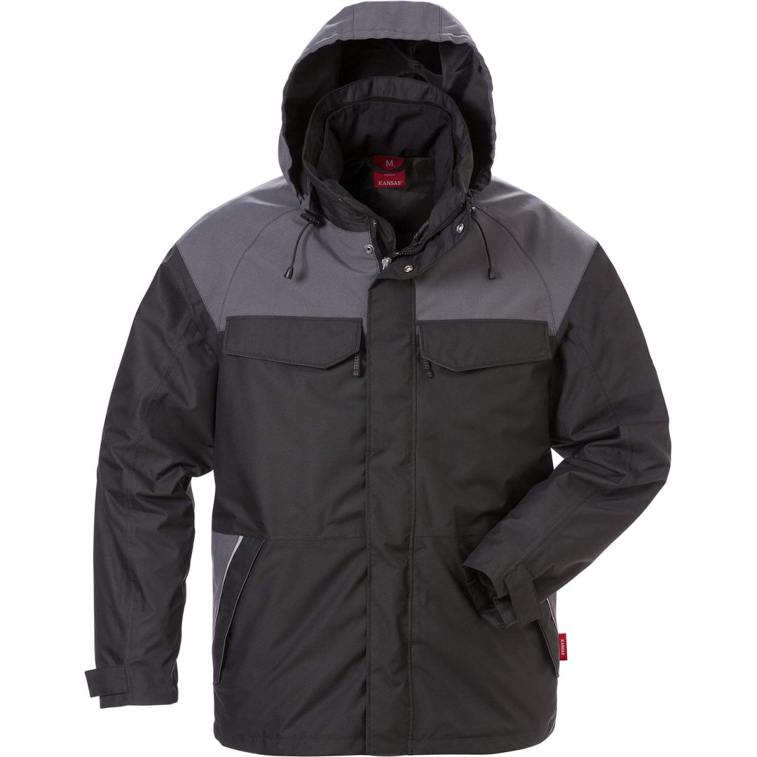 Fristads Kansas Icon Airtech 3-In-1 Jacket - 4056 GTT Black/Grey Front1#colour_black-grey