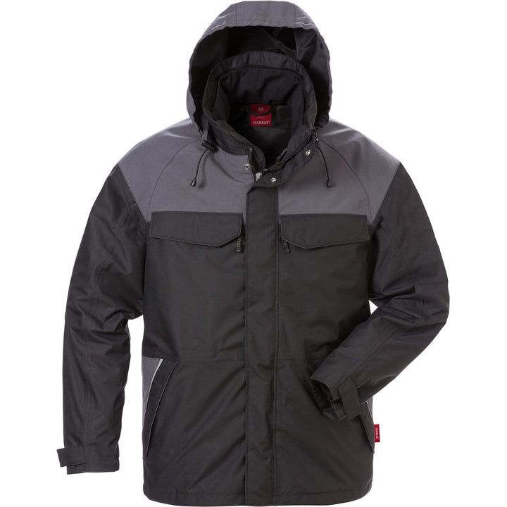 Fristads Kansas Icon Airtech 3-In-1 Jacket - 4056 GTT Black/Grey Front1#colour_black-grey