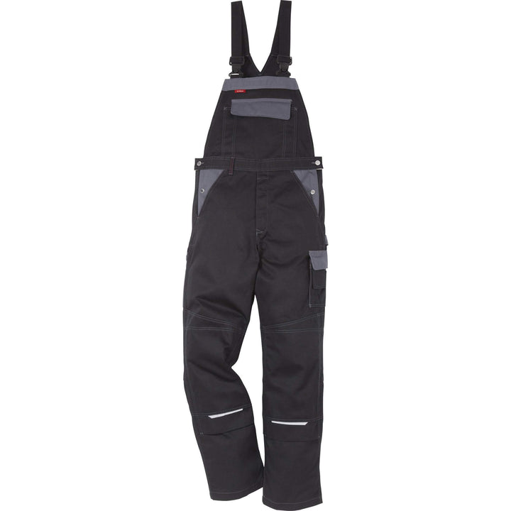 Fristads Kansas Icon Bib and Brace Black/Grey Front1#colour_black-grey