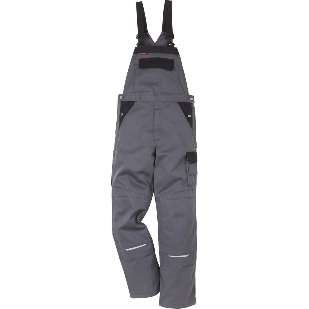 Fristads Kansas Icon Bib and Brace Grey/Black Front1#colour_grey-black