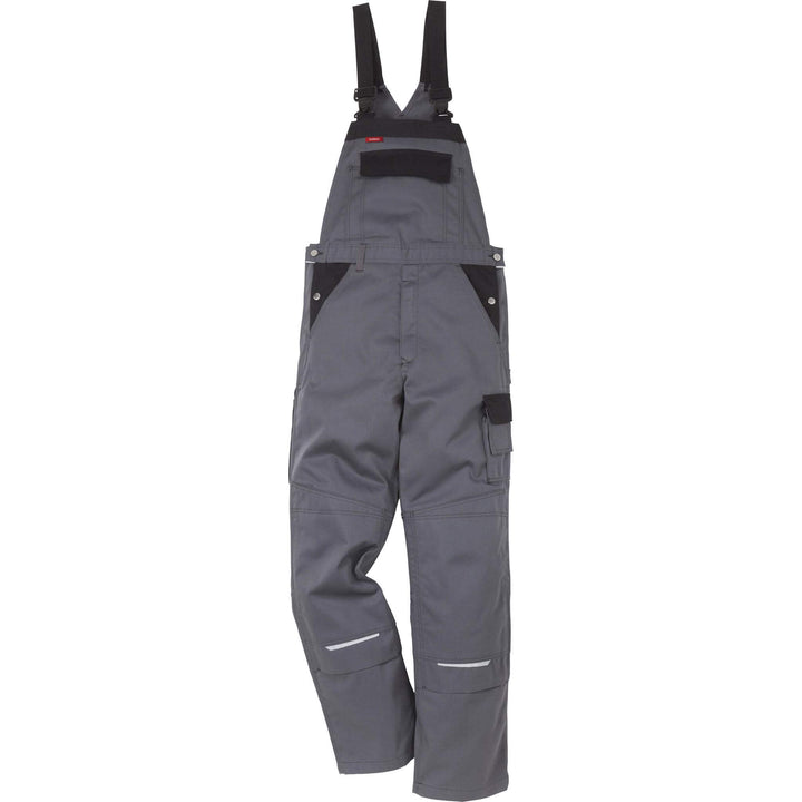 Fristads Kansas Icon Bib and Brace Grey/Black Front1#colour_grey-black