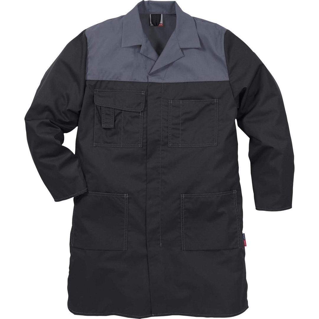 Fristads Kansas Icon Coat Black/Grey Front1#colour_black-grey