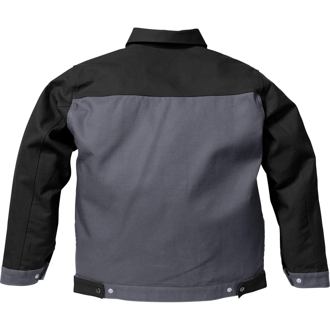 Fristads Kansas Icon Cotton Jacket Grey/Black Back2#colour_grey-black