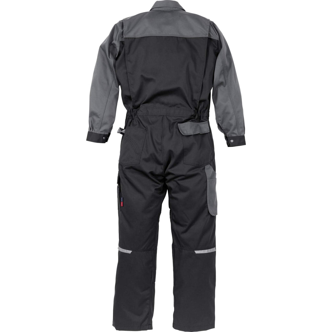 Fristads Kansas Icon Coverall Black/Grey Back1#colour_black-grey