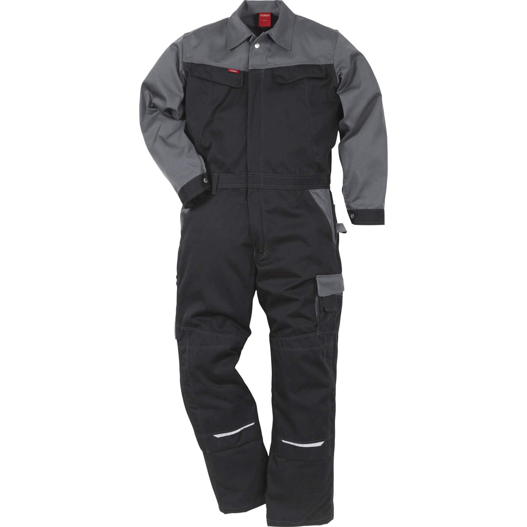Fristads Kansas Icon Coverall Black/Grey Front1#colour_black-grey