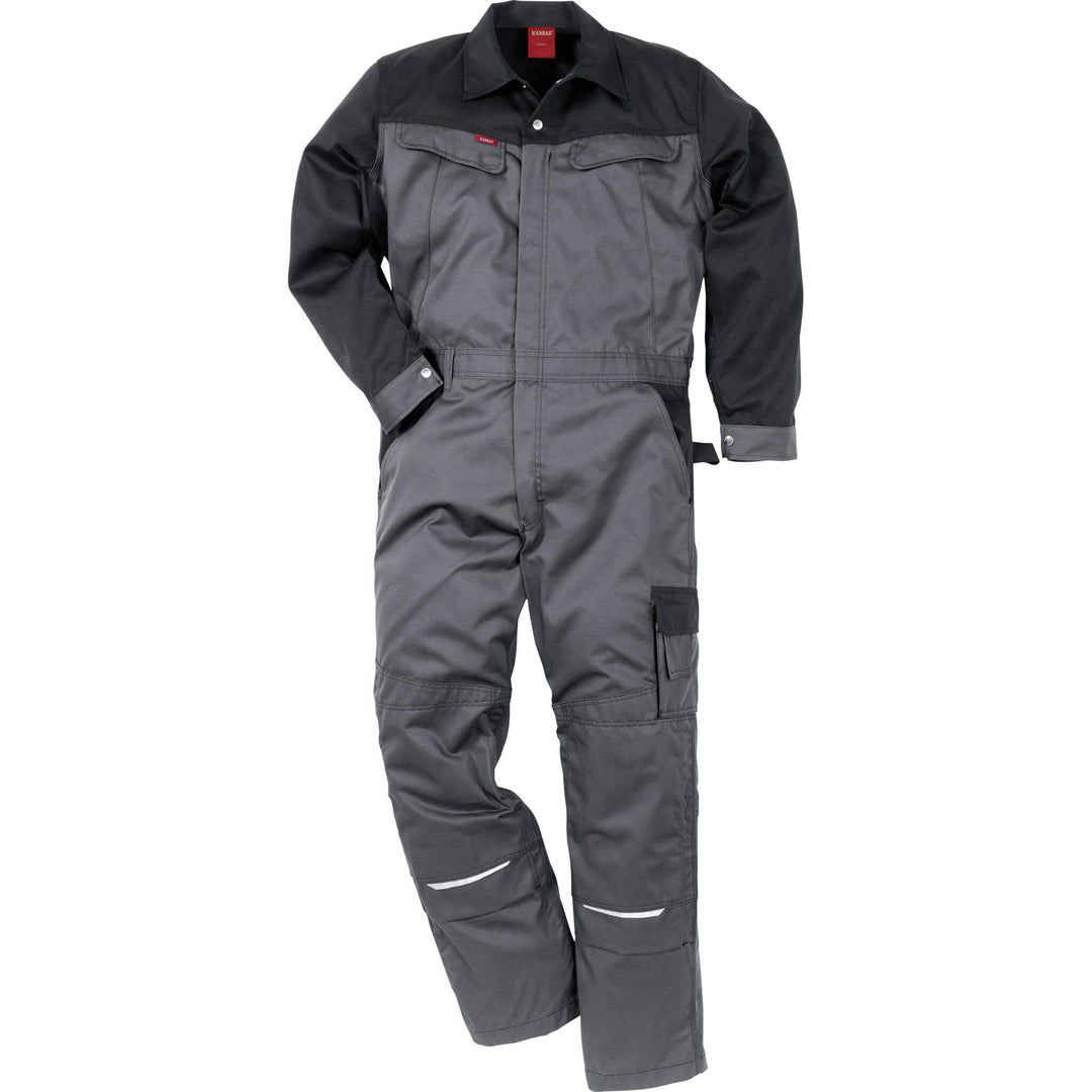 Fristads Kansas Icon Coverall Grey/Black Front1#colour_grey-black