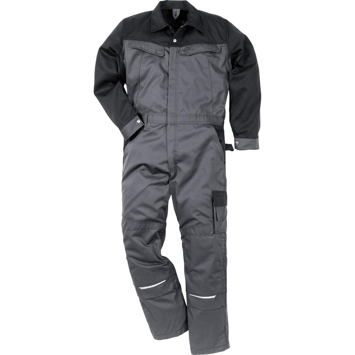 Fristads Kansas Icon Coverall Grey/Black Front2#colour_grey-black