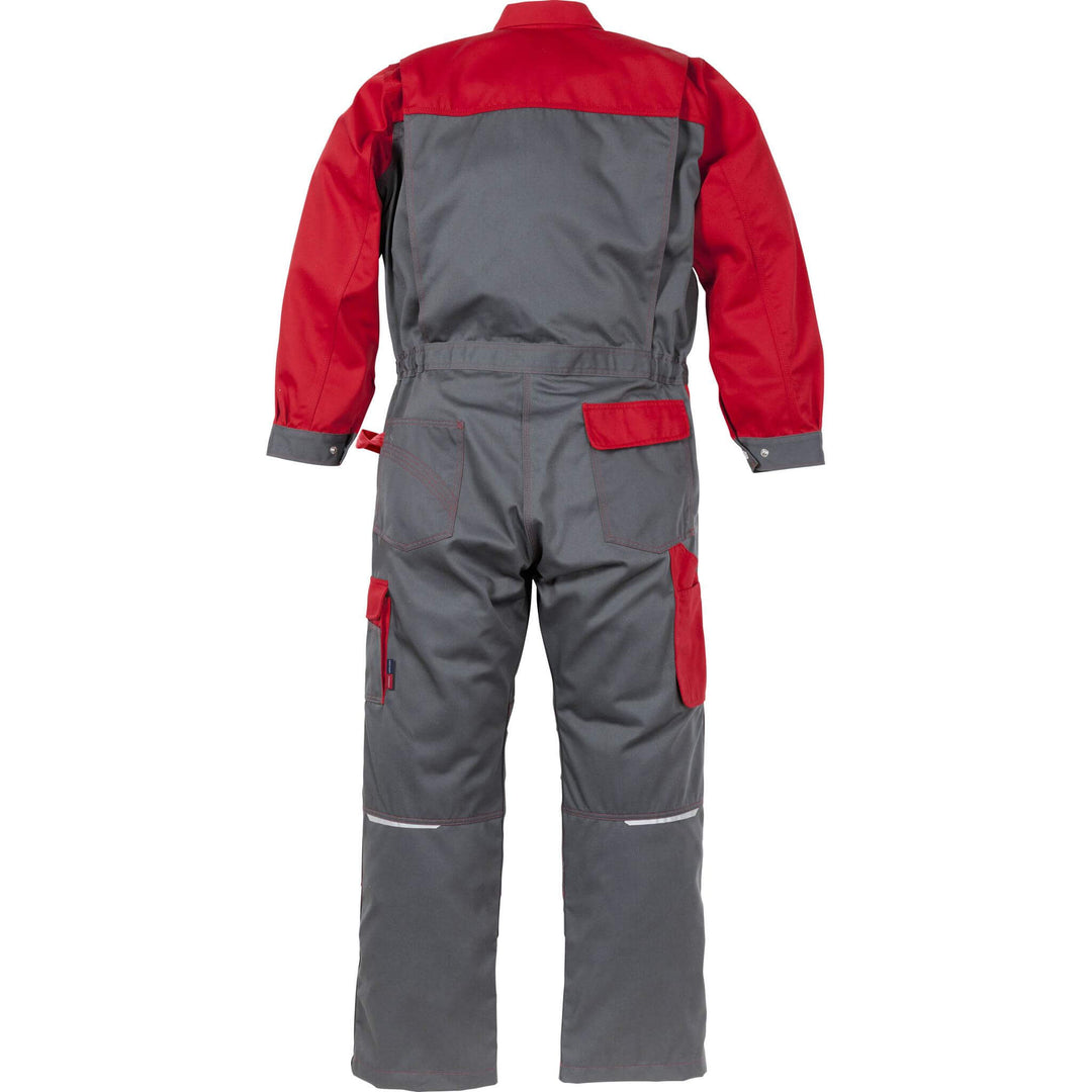 Fristads Kansas Icon Coverall Grey/Red Back1#colour_grey-red