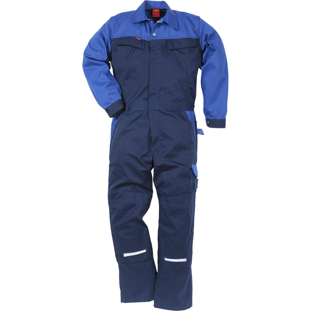 Fristads Kansas Icon Coverall Navy/Royal Front1#colour_navy-royal