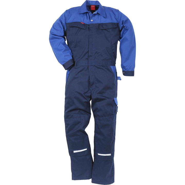 Fristads Kansas Icon Coverall Navy/Royal Front1#colour_navy-royal