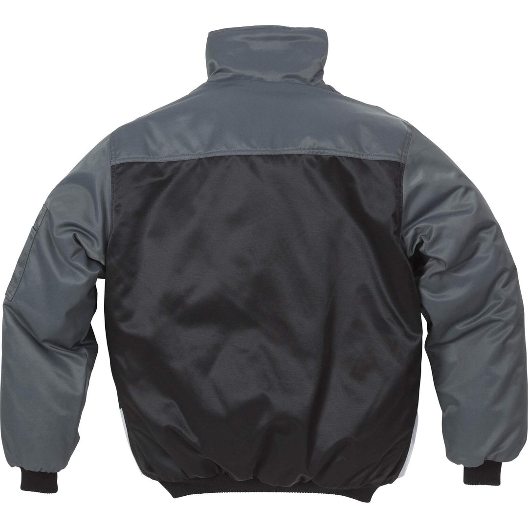 Fristads Kansas Icon Insulated Winter Pilot Jacket Black/Grey Back1#colour_black-grey