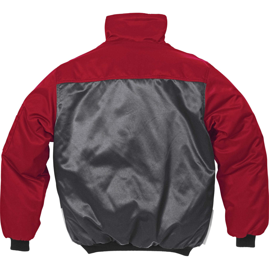 Fristads Kansas Icon Insulated Winter Pilot Jacket Grey/Red Back1#colour_grey-red