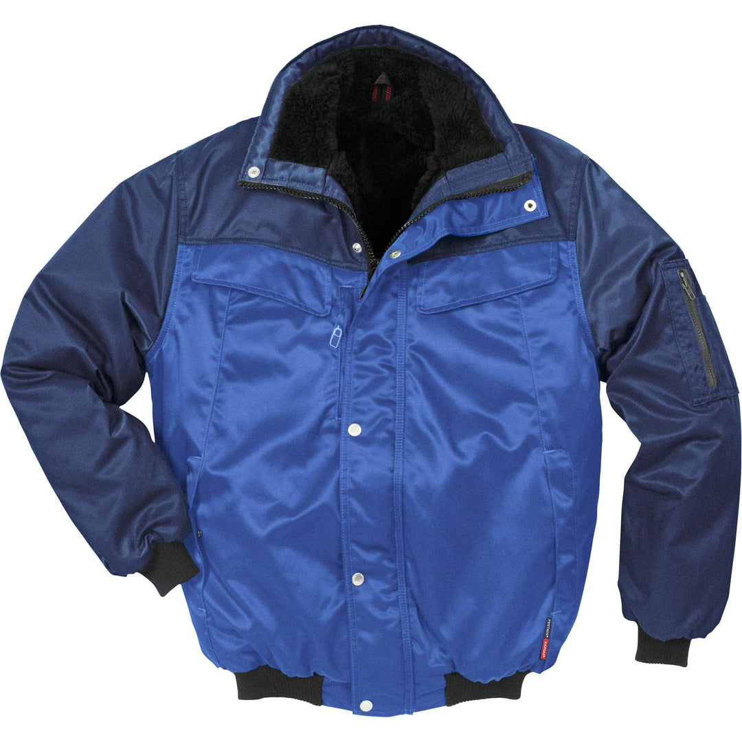Fristads Kansas Icon Insulated Winter Pilot Jacket Royal/Navy Front1#colour_royal-navy