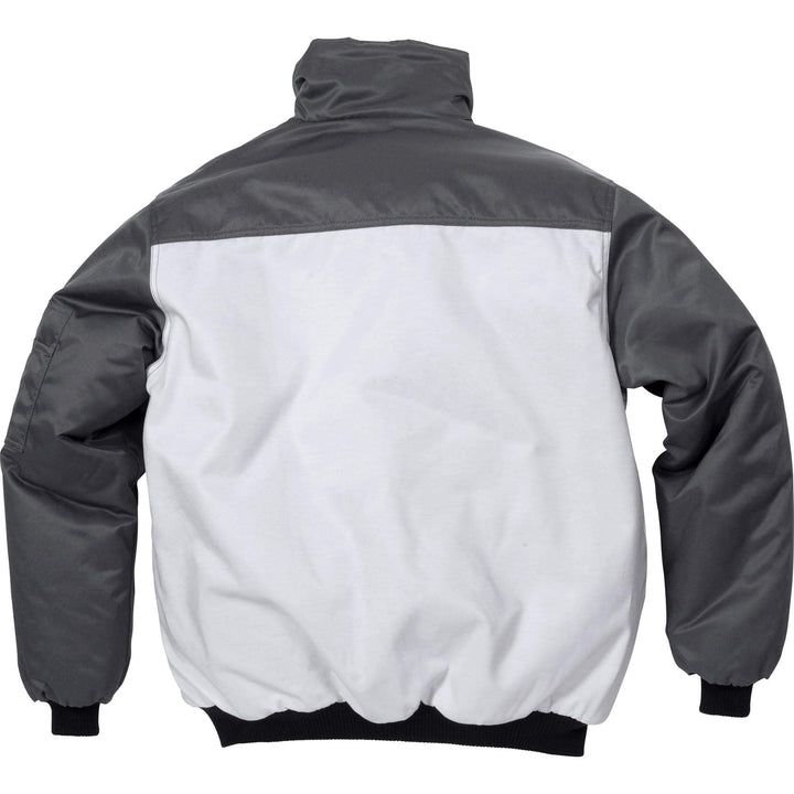 Fristads Kansas Icon Insulated Winter Pilot Jacket White/Grey Back1#colour_white-grey