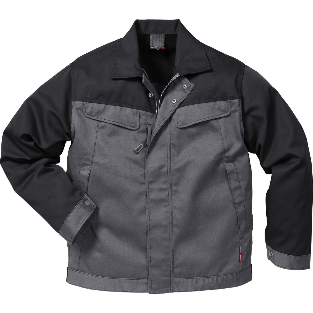 Fristads Kansas Icon Jacket Grey/Black Front1#colour_grey-black