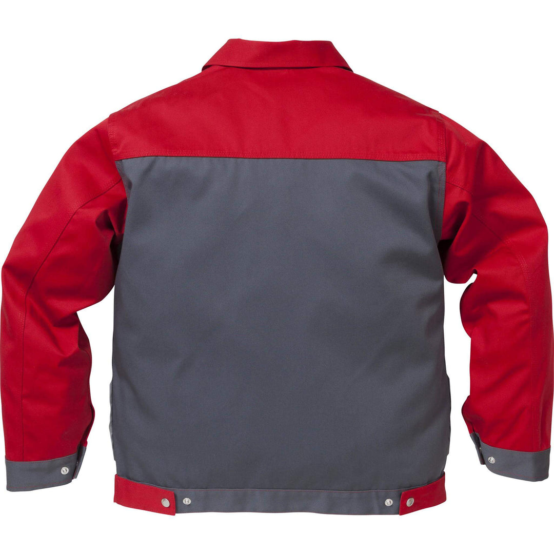 Fristads Kansas Icon Jacket Grey/Red Back1#colour_grey-red