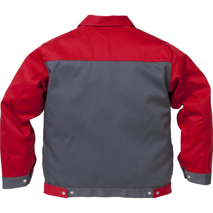 Fristads Kansas Icon Jacket Grey/Red Back1#colour_grey-red