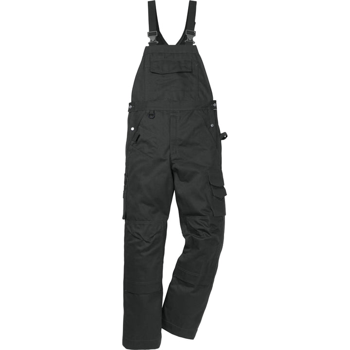 Fristads Kansas Icon One Cotton Bib and Brace Black Front1#colour_black