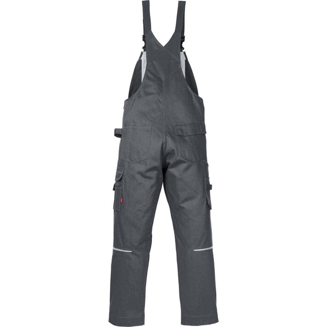 Fristads Kansas Icon One Cotton Bib and Brace Dark Grey Back1#colour_dark-grey